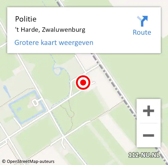 Locatie op kaart van de 112 melding: Politie 't Harde, Zwaluwenburg op 2 mei 2022 17:55