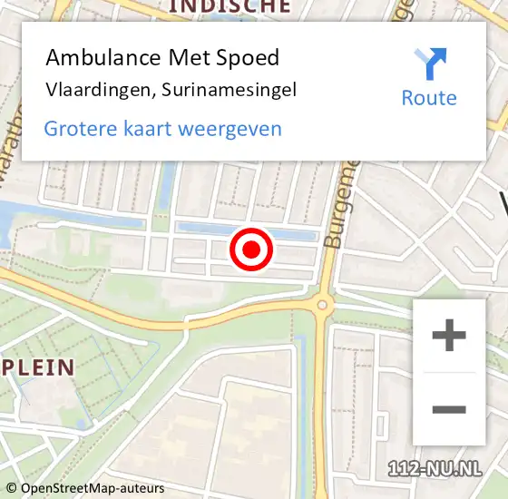 Locatie op kaart van de 112 melding: Ambulance Met Spoed Naar Vlaardingen, Surinamesingel op 3 mei 2022 04:32