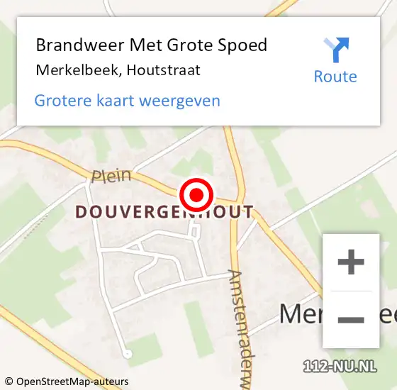 Locatie op kaart van de 112 melding: Brandweer Met Grote Spoed Naar Merkelbeek, Houtstraat op 3 mei 2022 06:48
