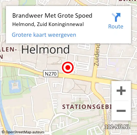 Locatie op kaart van de 112 melding: Brandweer Met Grote Spoed Naar Helmond, Zuid Koninginnewal op 3 mei 2022 11:20