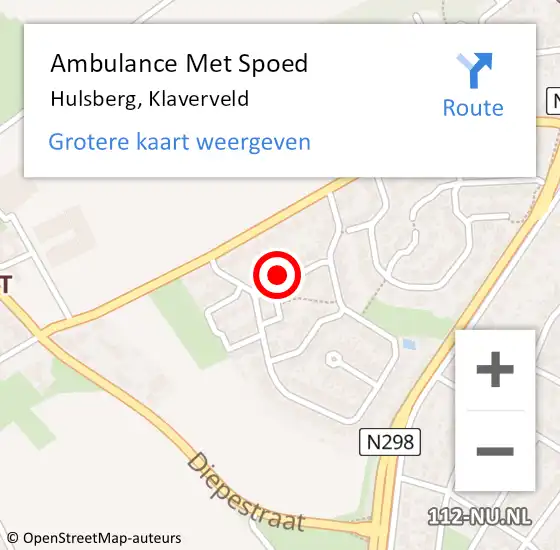 Locatie op kaart van de 112 melding: Ambulance Met Spoed Naar Hulsberg, Klaverveld op 16 juli 2014 11:20