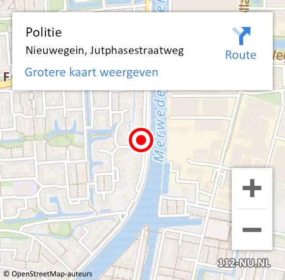 Locatie op kaart van de 112 melding: Politie Nieuwegein, Jutphasestraatweg op 3 mei 2022 16:23