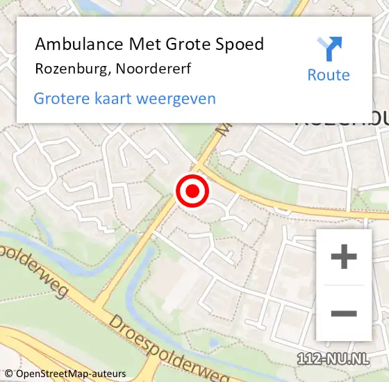 Locatie op kaart van de 112 melding: Ambulance Met Grote Spoed Naar Rozenburg, Noordererf op 3 mei 2022 19:23