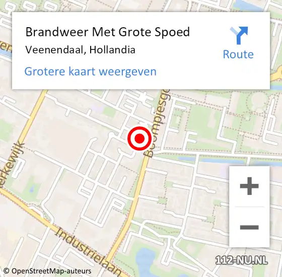 Locatie op kaart van de 112 melding: Brandweer Met Grote Spoed Naar Veenendaal, Hollandia op 4 mei 2022 08:40