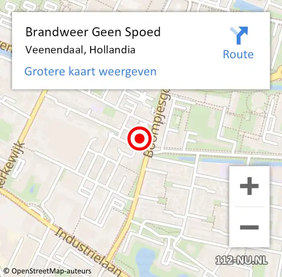 Locatie op kaart van de 112 melding: Brandweer Geen Spoed Naar Veenendaal, Hollandia op 4 mei 2022 08:42
