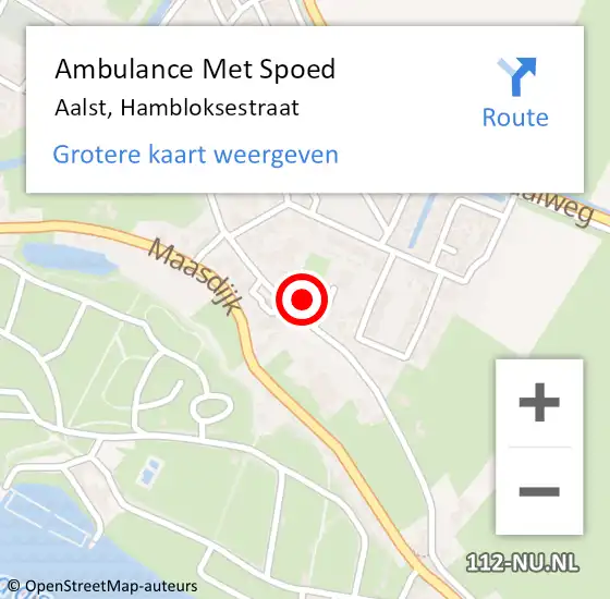 Locatie op kaart van de 112 melding: Ambulance Met Spoed Naar Aalst, Hambloksestraat op 4 mei 2022 11:52