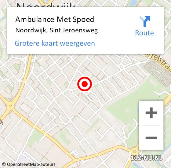 Locatie op kaart van de 112 melding: Ambulance Met Spoed Naar Noordwijk, Sint Jeroensweg op 4 mei 2022 14:42