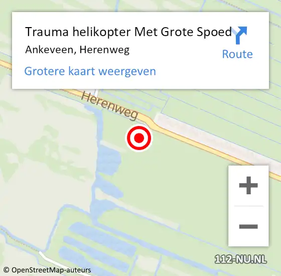 Locatie op kaart van de 112 melding: Trauma helikopter Met Grote Spoed Naar Ankeveen, Herenweg op 4 mei 2022 14:56