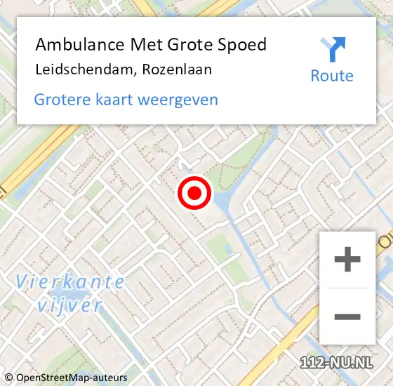 Locatie op kaart van de 112 melding: Ambulance Met Grote Spoed Naar Leidschendam, Rozenlaan op 4 mei 2022 16:54