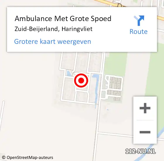 Locatie op kaart van de 112 melding: Ambulance Met Grote Spoed Naar Zuid-Beijerland, Haringvliet op 5 mei 2022 02:16
