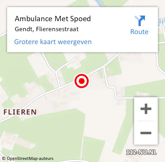 Locatie op kaart van de 112 melding: Ambulance Met Spoed Naar Gendt, Flierensestraat op 5 mei 2022 09:15