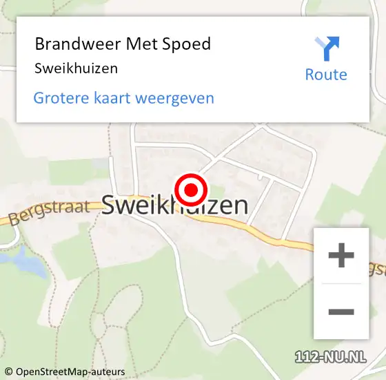 Locatie op kaart van de 112 melding: Brandweer Met Spoed Naar Sweikhuizen op 5 mei 2022 11:14