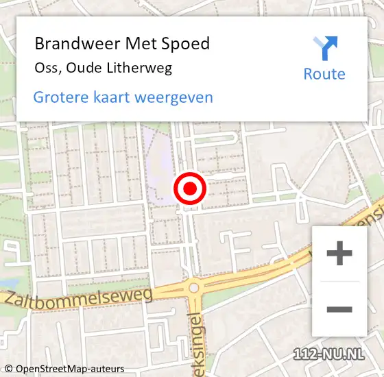 Locatie op kaart van de 112 melding: Brandweer Met Spoed Naar Oss, Oude Litherweg op 6 mei 2022 03:54