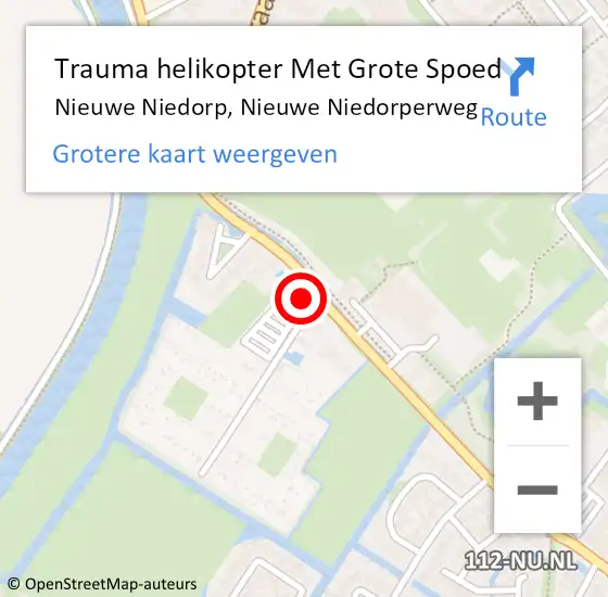 Locatie op kaart van de 112 melding: Trauma helikopter Met Grote Spoed Naar Nieuwe Niedorp, Nieuwe Niedorperweg op 6 mei 2022 13:29