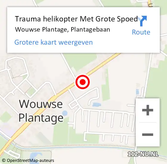 Locatie op kaart van de 112 melding: Trauma helikopter Met Grote Spoed Naar Wouwse Plantage, Plantagebaan op 6 mei 2022 13:36