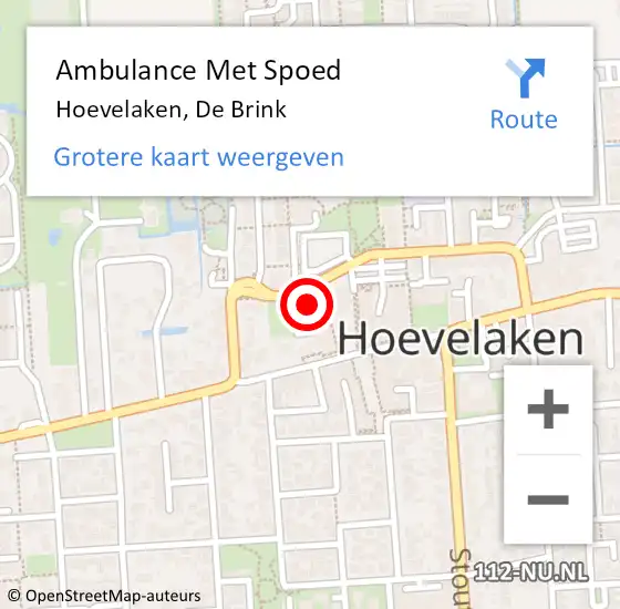 Locatie op kaart van de 112 melding: Ambulance Met Spoed Naar Hoevelaken, De Brink op 6 mei 2022 14:06