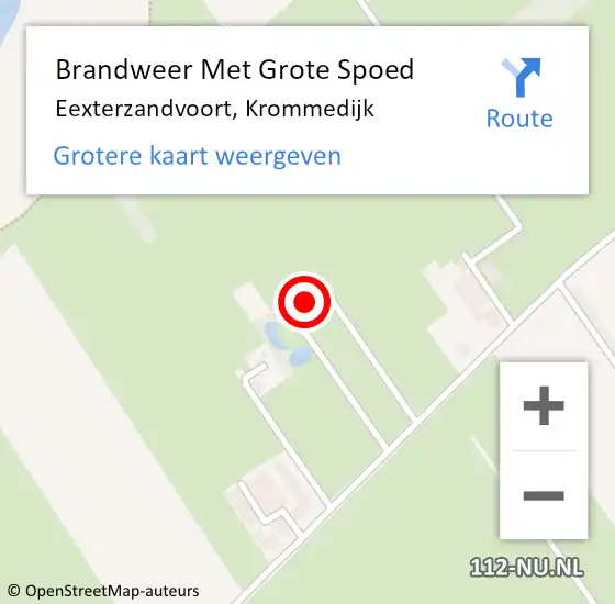 Locatie op kaart van de 112 melding: Brandweer Met Grote Spoed Naar Eexterzandvoort, Krommedijk op 6 mei 2022 16:18