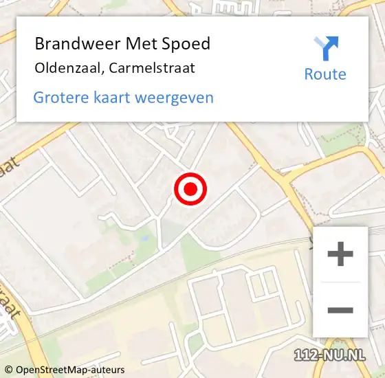 Locatie op kaart van de 112 melding: Brandweer Met Spoed Naar Oldenzaal, Carmelstraat op 7 mei 2022 10:58