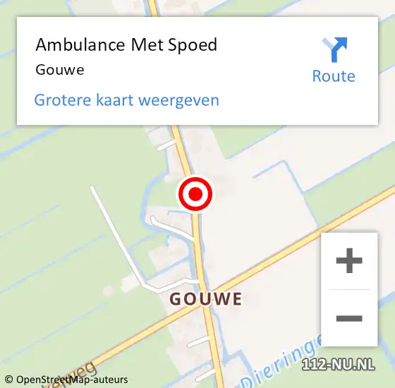 Locatie op kaart van de 112 melding: Ambulance Met Spoed Naar Gouwe op 7 mei 2022 11:46
