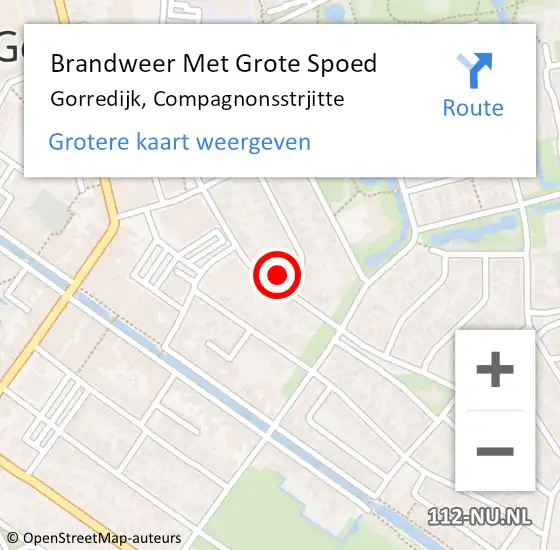 Locatie op kaart van de 112 melding: Brandweer Met Grote Spoed Naar Gorredijk, Compagnonsstrjitte op 7 mei 2022 13:24