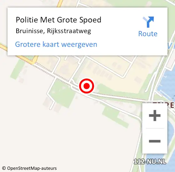 Locatie op kaart van de 112 melding: Politie Met Grote Spoed Naar Bruinisse, Rijksstraatweg op 7 mei 2022 14:50