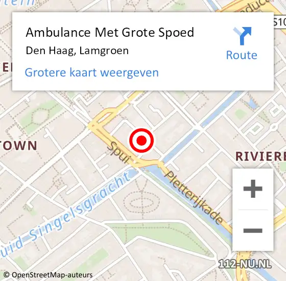 Locatie op kaart van de 112 melding: Ambulance Met Grote Spoed Naar Den Haag, Lamgroen op 7 mei 2022 15:33