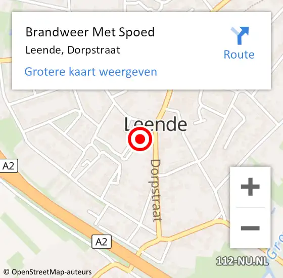 Locatie op kaart van de 112 melding: Brandweer Met Spoed Naar Leende, Dorpstraat op 7 mei 2022 17:39