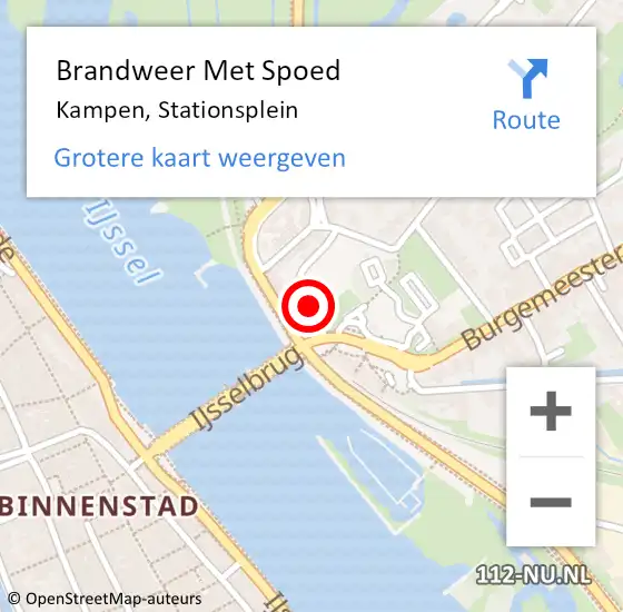 Locatie op kaart van de 112 melding: Brandweer Met Spoed Naar Kampen, Stationsplein op 7 mei 2022 18:07