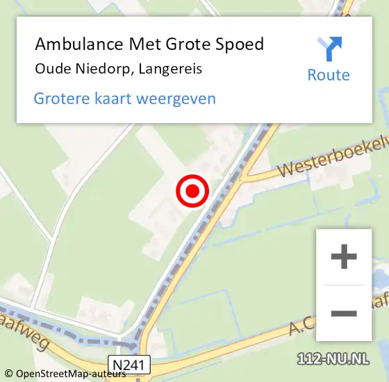 Locatie op kaart van de 112 melding: Ambulance Met Grote Spoed Naar Oude Niedorp, Langereis op 7 mei 2022 18:59