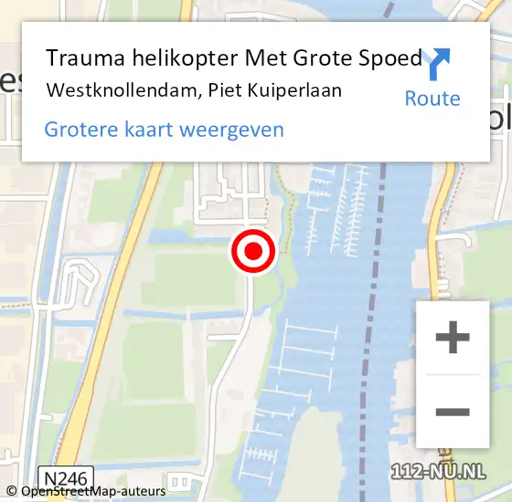 Locatie op kaart van de 112 melding: Trauma helikopter Met Grote Spoed Naar Westknollendam, Piet Kuiperlaan op 7 mei 2022 19:45