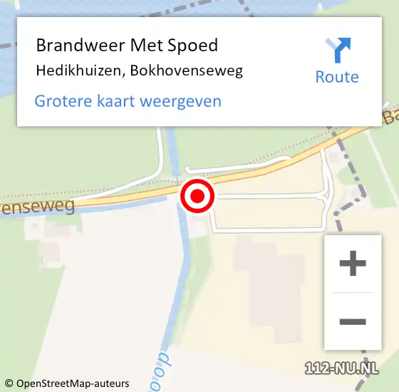 Locatie op kaart van de 112 melding: Brandweer Met Spoed Naar Hedikhuizen, Bokhovenseweg op 8 mei 2022 00:52