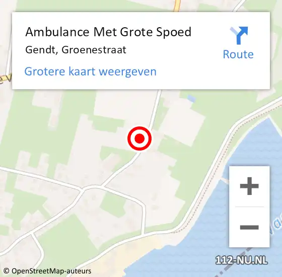 Locatie op kaart van de 112 melding: Ambulance Met Grote Spoed Naar Gendt, Groenestraat op 8 mei 2022 09:13