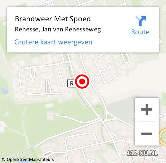Locatie op kaart van de 112 melding: Brandweer Met Spoed Naar Renesse, Jan van Renesseweg op 8 mei 2022 11:01
