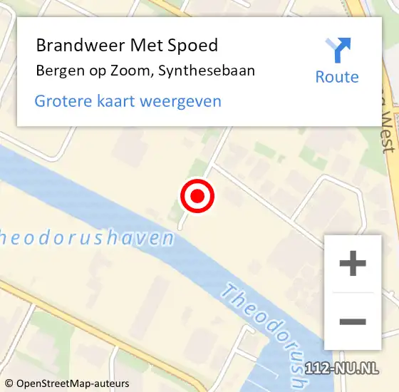 Locatie op kaart van de 112 melding: Brandweer Met Spoed Naar Bergen op Zoom, Synthesebaan op 8 mei 2022 15:30