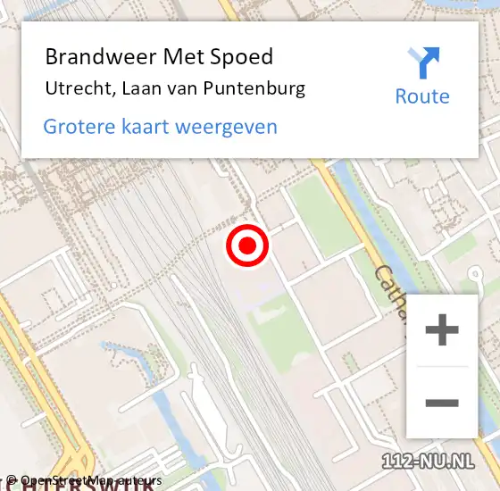 Locatie op kaart van de 112 melding: Brandweer Met Spoed Naar Utrecht, Laan van Puntenburg op 8 mei 2022 18:00