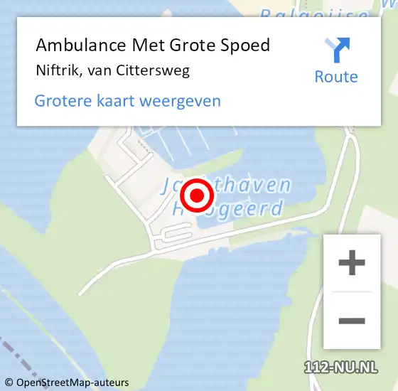 Locatie op kaart van de 112 melding: Ambulance Met Grote Spoed Naar Niftrik, van Cittersweg op 8 mei 2022 20:25
