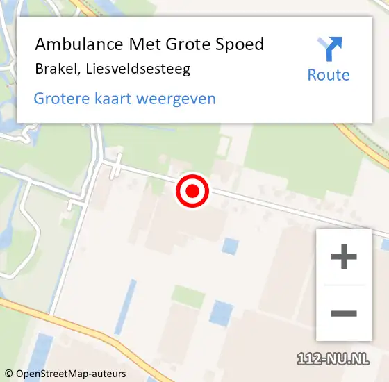 Locatie op kaart van de 112 melding: Ambulance Met Grote Spoed Naar Brakel, Liesveldsesteeg op 9 mei 2022 03:56