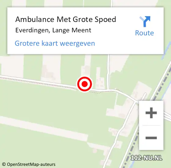 Locatie op kaart van de 112 melding: Ambulance Met Grote Spoed Naar Everdingen, Lange Meent op 9 mei 2022 08:11