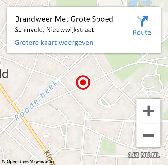 Locatie op kaart van de 112 melding: Brandweer Met Grote Spoed Naar Schinveld, Nieuwwijkstraat op 9 mei 2022 09:29