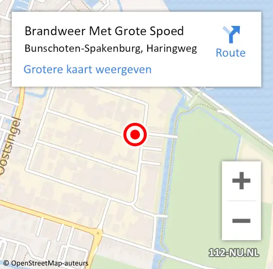 Locatie op kaart van de 112 melding: Brandweer Met Grote Spoed Naar Bunschoten-Spakenburg, Haringweg op 9 mei 2022 11:06