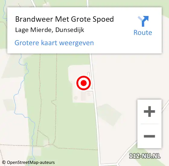 Locatie op kaart van de 112 melding: Brandweer Met Grote Spoed Naar Lage Mierde, Dunsedijk op 9 mei 2022 13:02