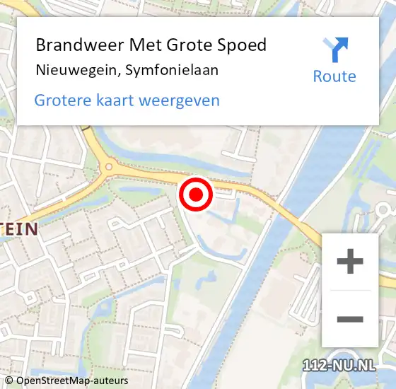 Locatie op kaart van de 112 melding: Brandweer Met Grote Spoed Naar Nieuwegein, Symfonielaan op 9 mei 2022 20:03