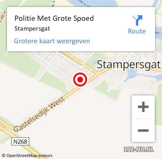 Locatie op kaart van de 112 melding: Politie Met Grote Spoed Naar Stampersgat op 9 mei 2022 20:38
