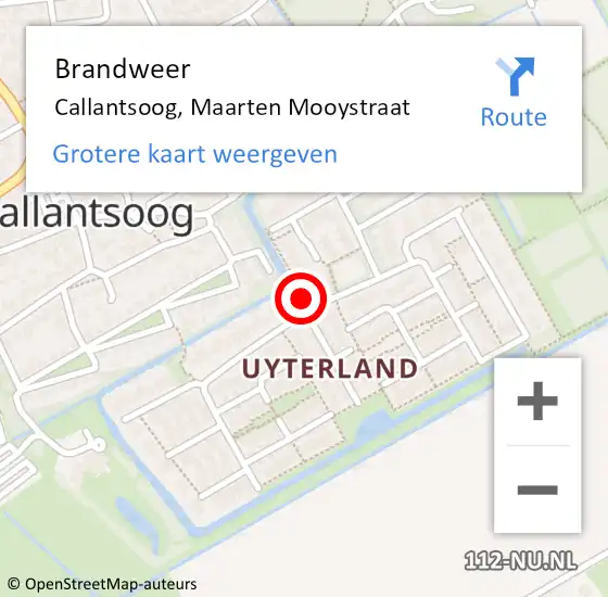 Locatie op kaart van de 112 melding: Brandweer Callantsoog, Maarten Mooystraat op 9 mei 2022 20:49