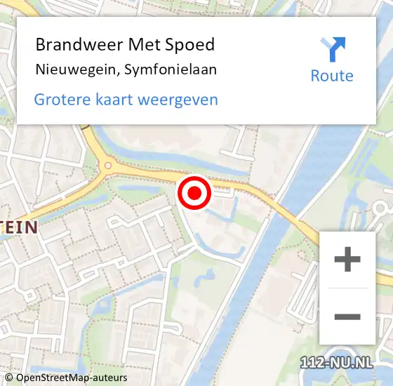 Locatie op kaart van de 112 melding: Brandweer Met Spoed Naar Nieuwegein, Symfonielaan op 9 mei 2022 22:57