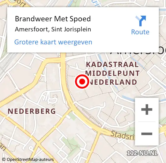 Locatie op kaart van de 112 melding: Brandweer Met Spoed Naar Amersfoort, Sint Jorisplein op 10 mei 2022 13:03