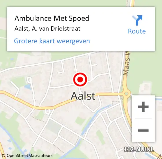 Locatie op kaart van de 112 melding: Ambulance Met Spoed Naar Aalst, A. van Drielstraat op 10 mei 2022 14:33