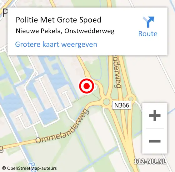 Locatie op kaart van de 112 melding: Politie Met Grote Spoed Naar Nieuwe Pekela, Onstwedderweg op 10 mei 2022 14:33