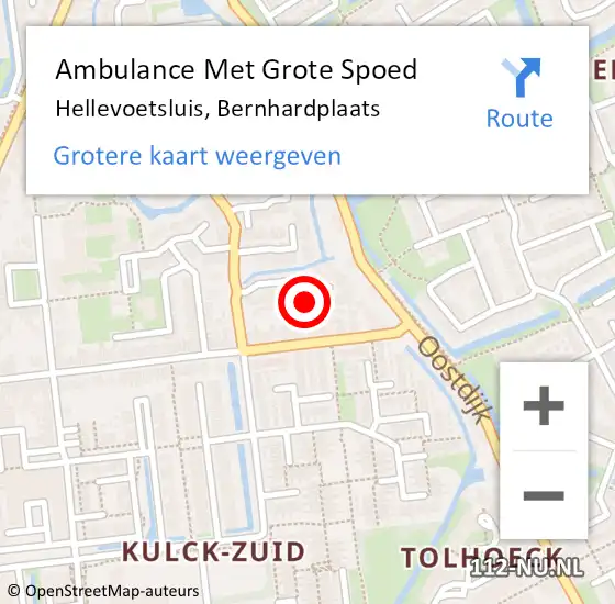 Locatie op kaart van de 112 melding: Ambulance Met Grote Spoed Naar Hellevoetsluis, Bernhardplaats op 10 mei 2022 18:42