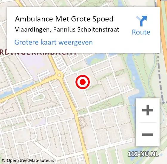 Locatie op kaart van de 112 melding: Ambulance Met Grote Spoed Naar Vlaardingen, Fannius Scholtenstraat op 10 mei 2022 21:13